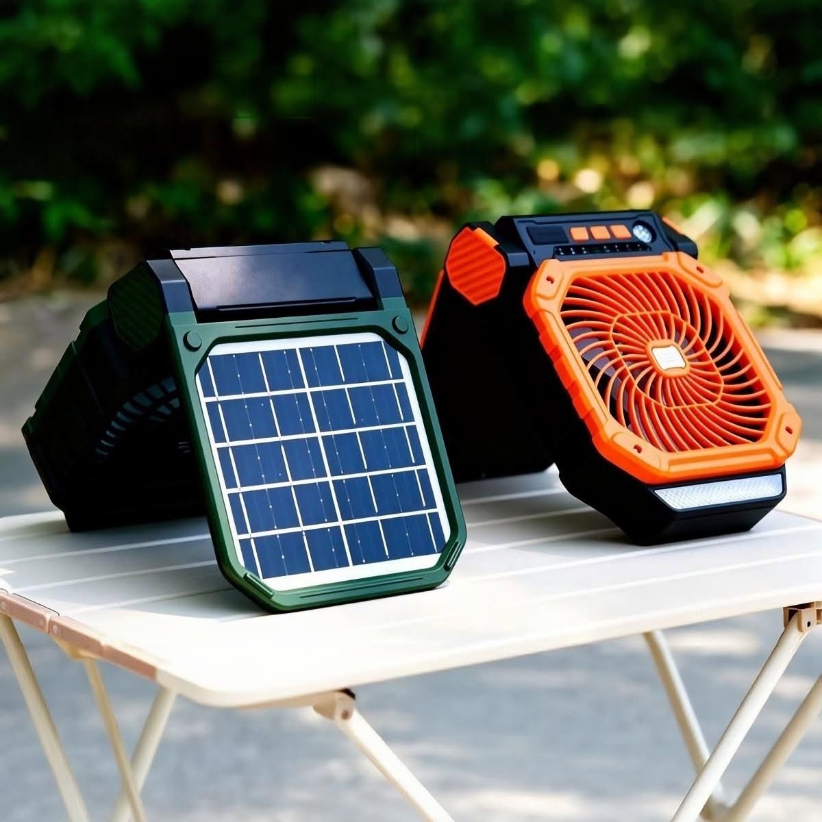 Portable Rechargeable Solar Fan with LED Light – Emergency & Camping Fan - Image 3